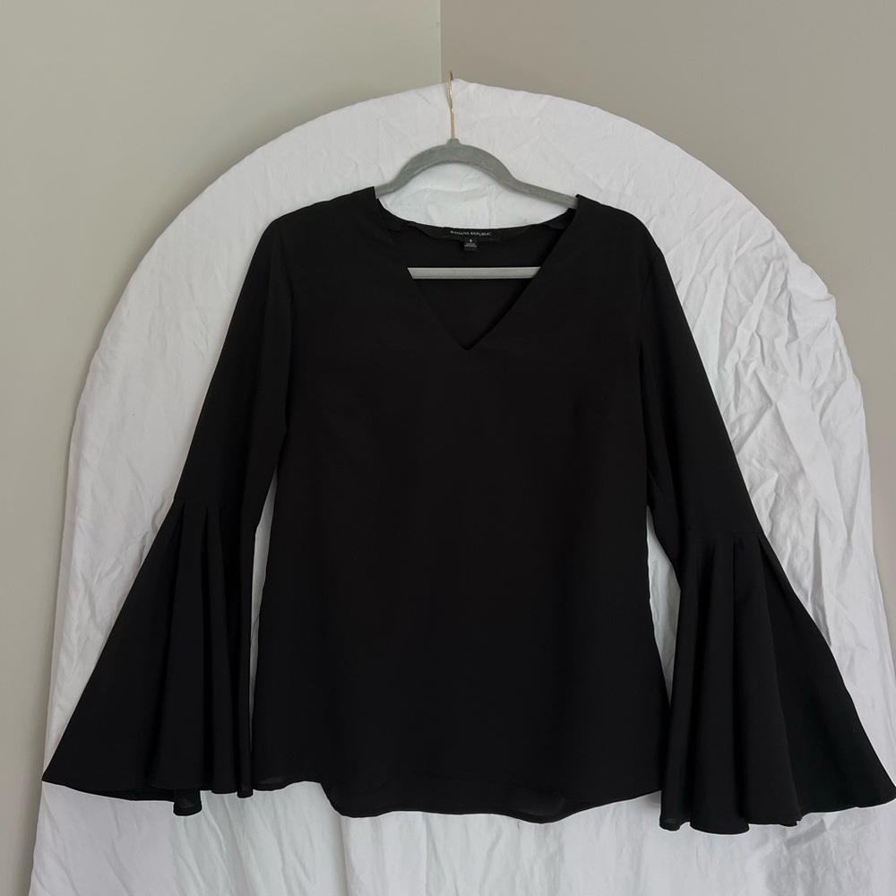 Banana Republic Black Flare Long-sleeve Too